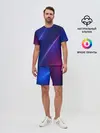 Мужской костюм с шортами / фиолетово 3d волны 2020