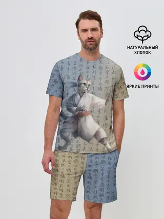 Мужской костюм с шортами / Karate cat