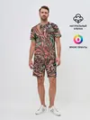 Мужской костюм с шортами / Узор хохломы