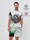 Мужской костюм с шортами / Брызги красок Demon Slayer