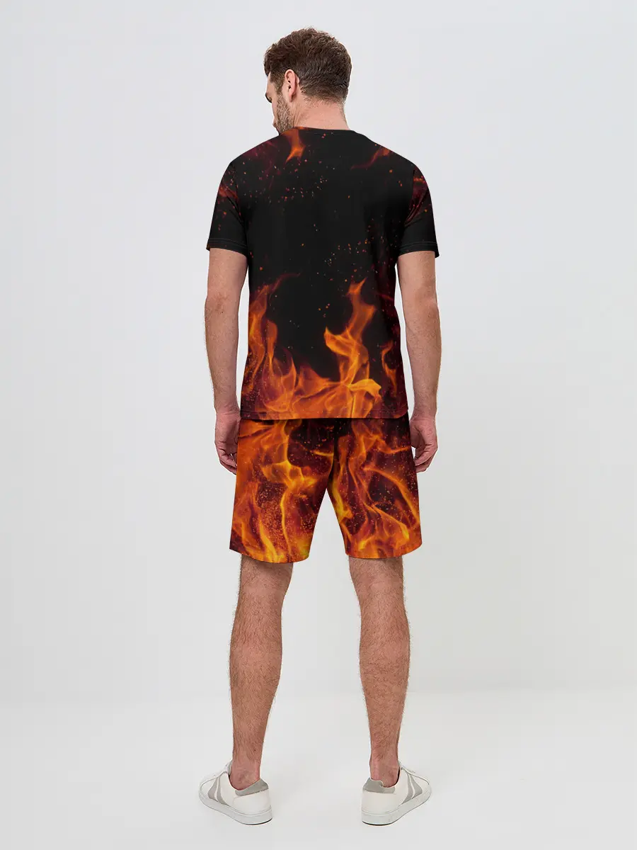 Мужской костюм с шортами / Kimetsu no Yaiba в огне