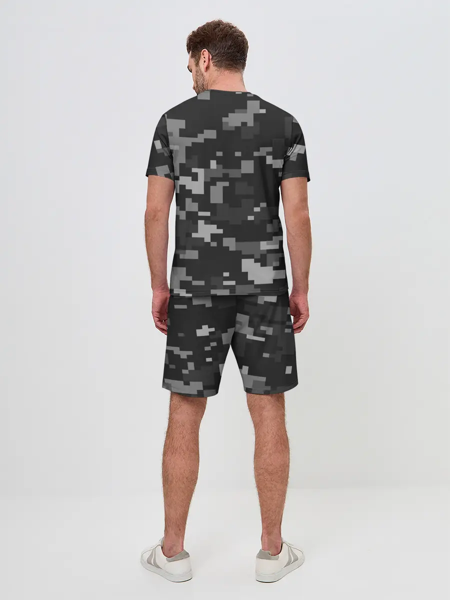 Мужской костюм с шортами / Пиксельный камуфляж