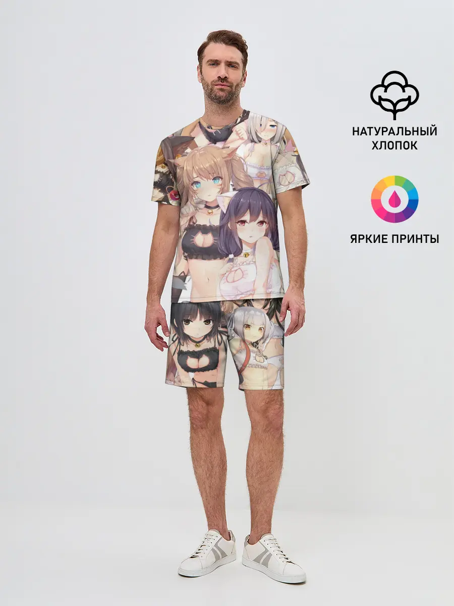 Мужской костюм с шортами / Эччи гарем