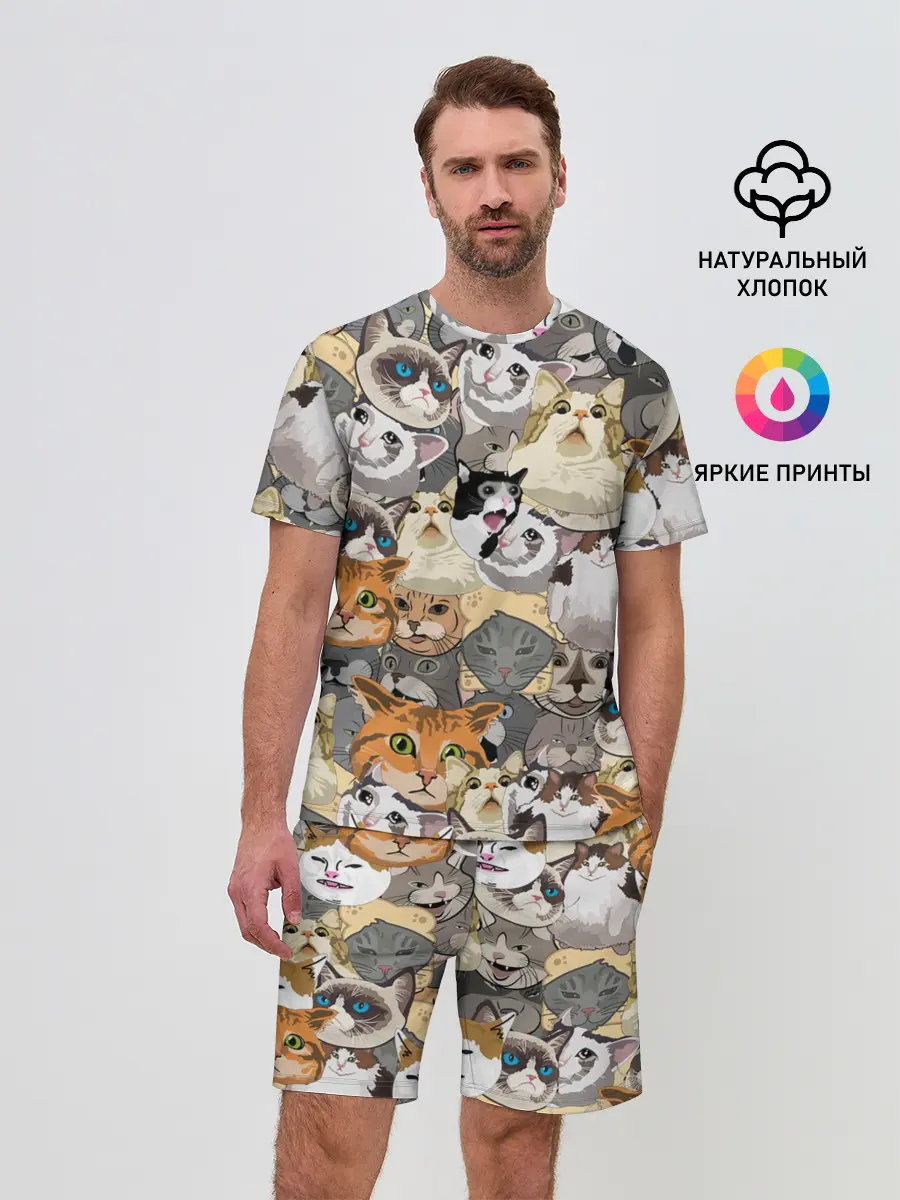 Мужской костюм с шортами / ALL CATS MEMES