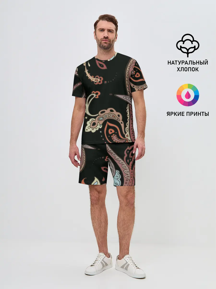 Мужской костюм с шортами / Расписной узор