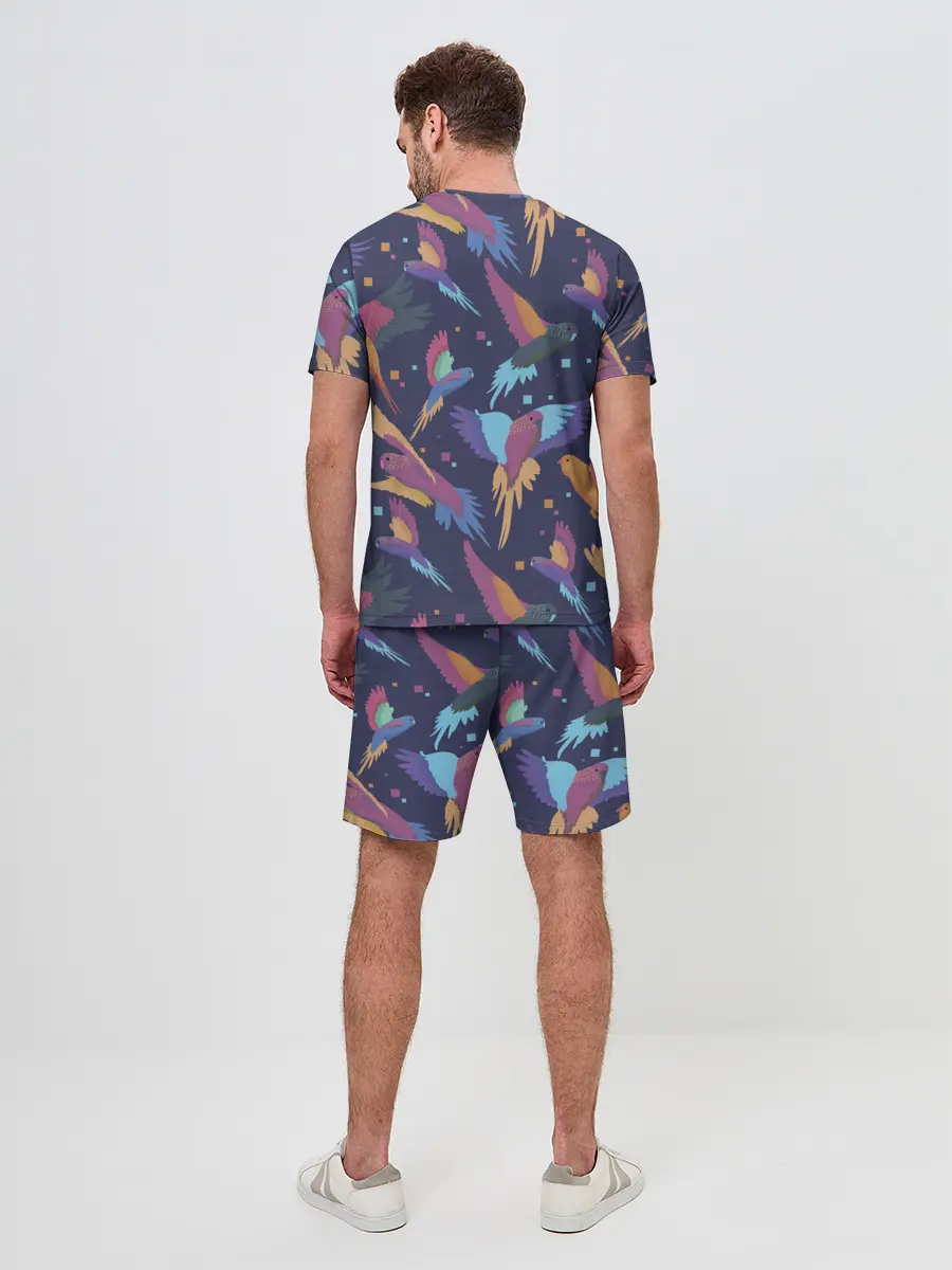 Мужской костюм с шортами / Райские попугаи