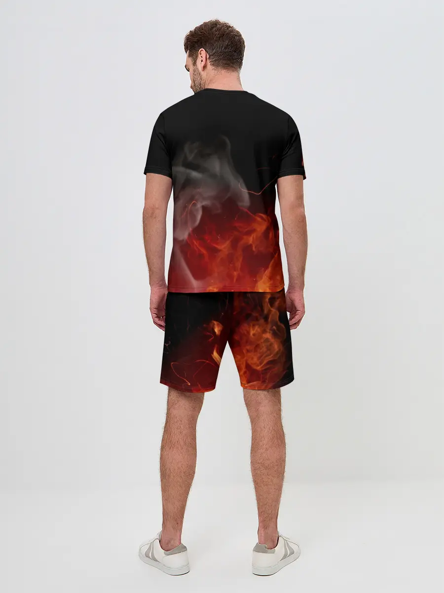 Мужской костюм с шортами / Kimetsu no Yaiba в пламени