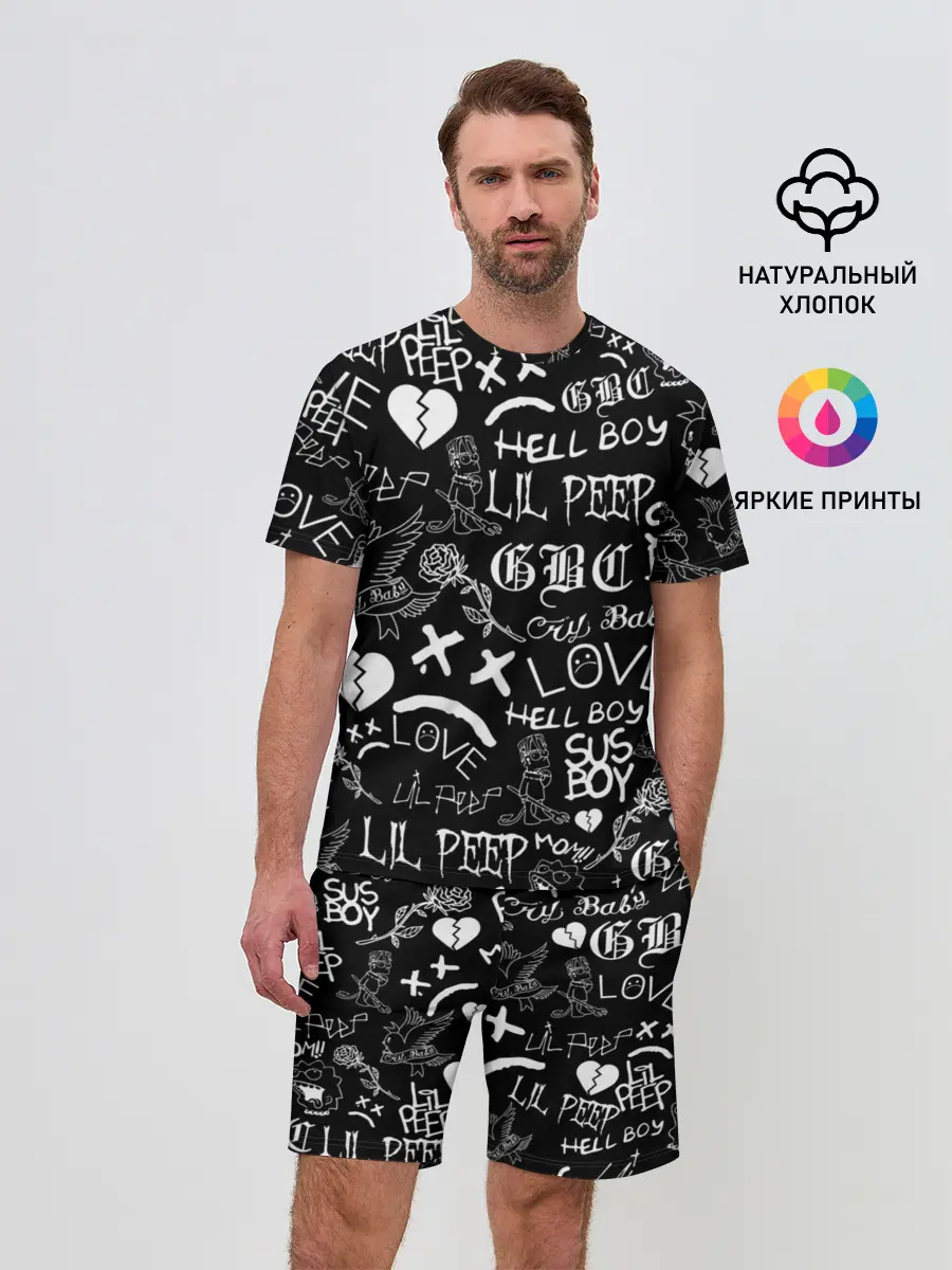 Мужской костюм с шортами / LIL PEEP LOGOBOMBING | ЛИЛ ПИП