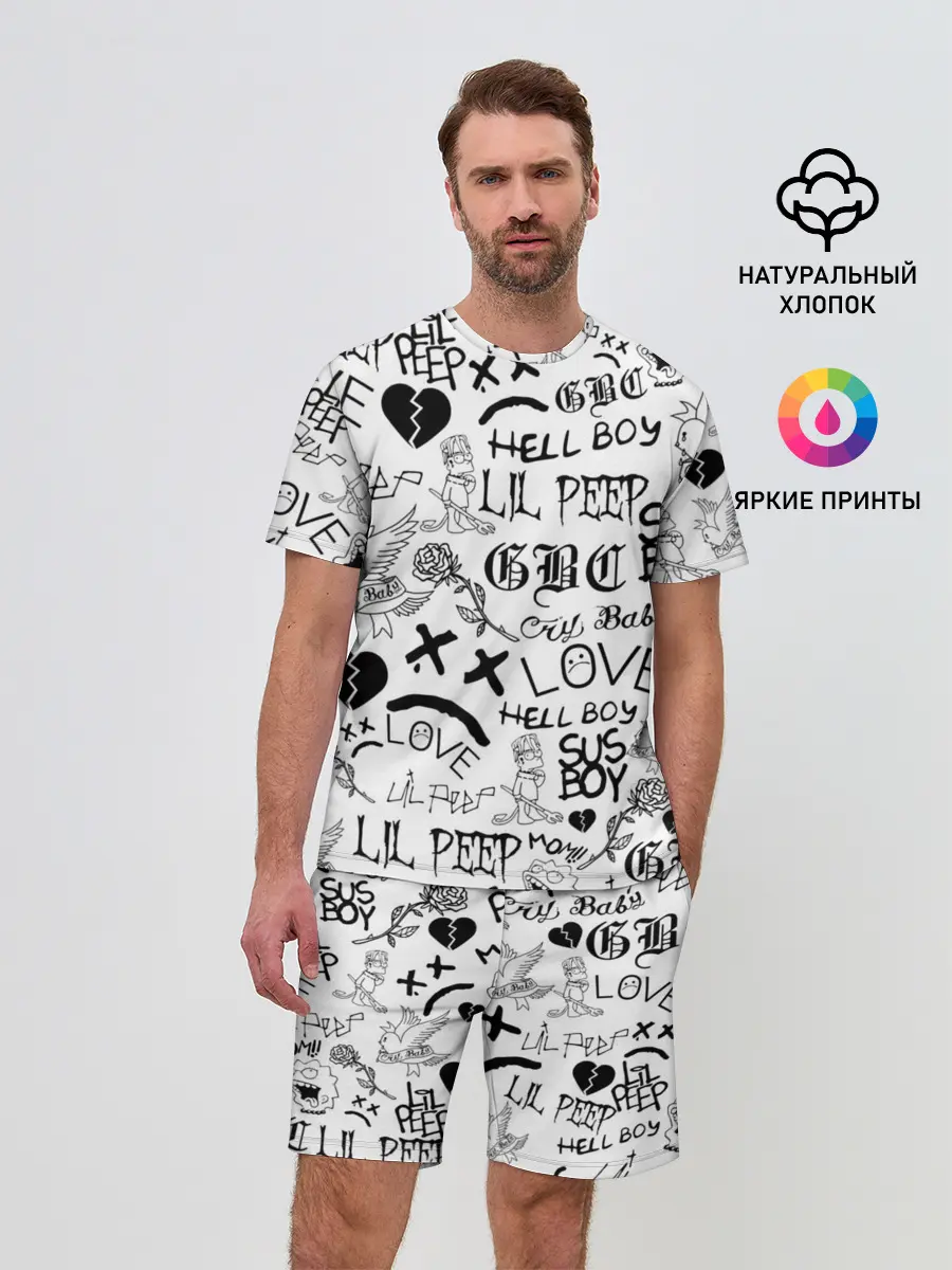 Мужской костюм с шортами / LIL PEEP | ЛИЛ ПИП LOGOBOMBING