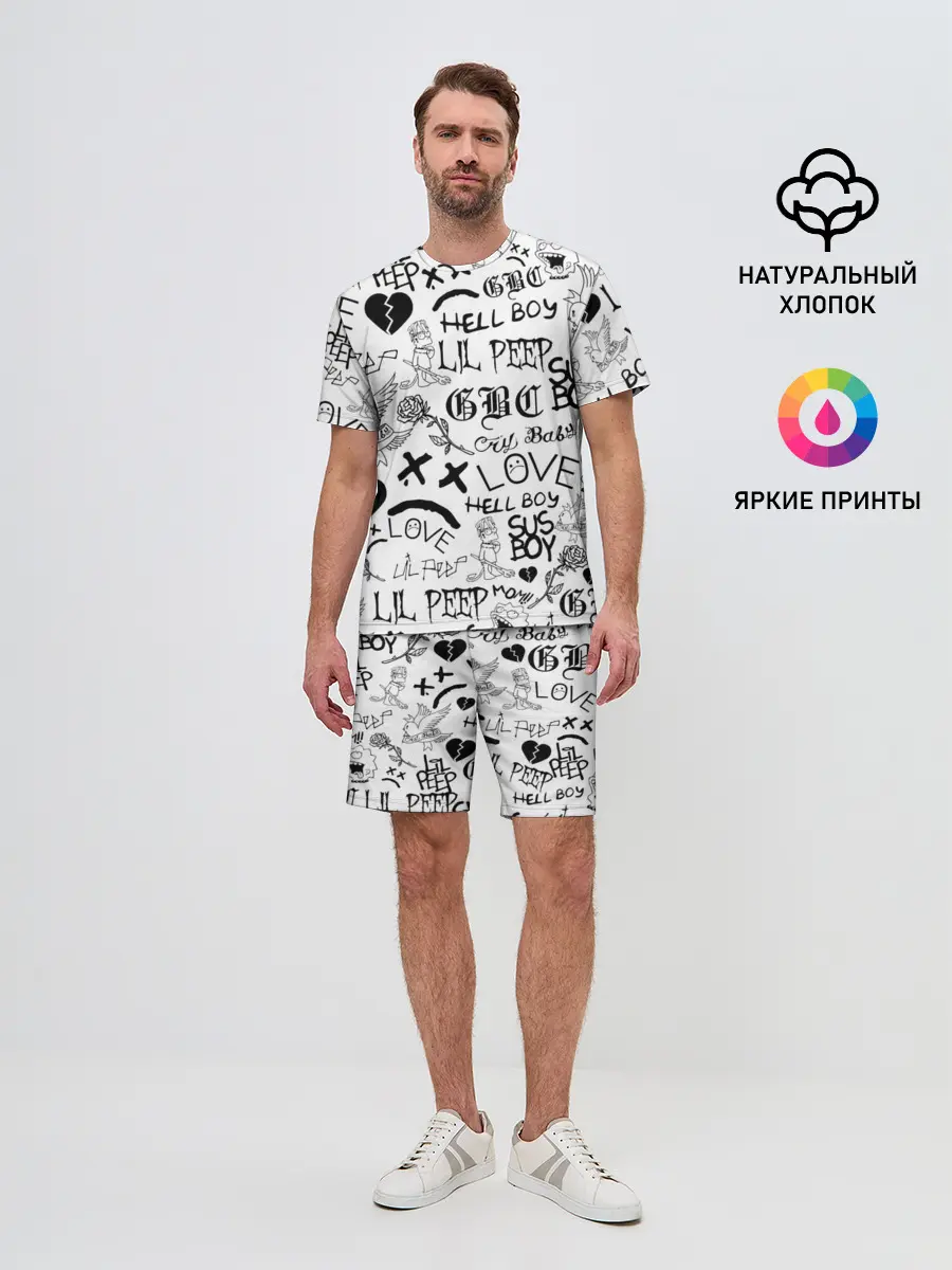 Мужской костюм с шортами / LIL PEEP | ЛИЛ ПИП LOGOBOMBING