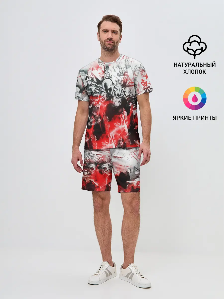 Мужской костюм с шортами / One-Punch Man Collage