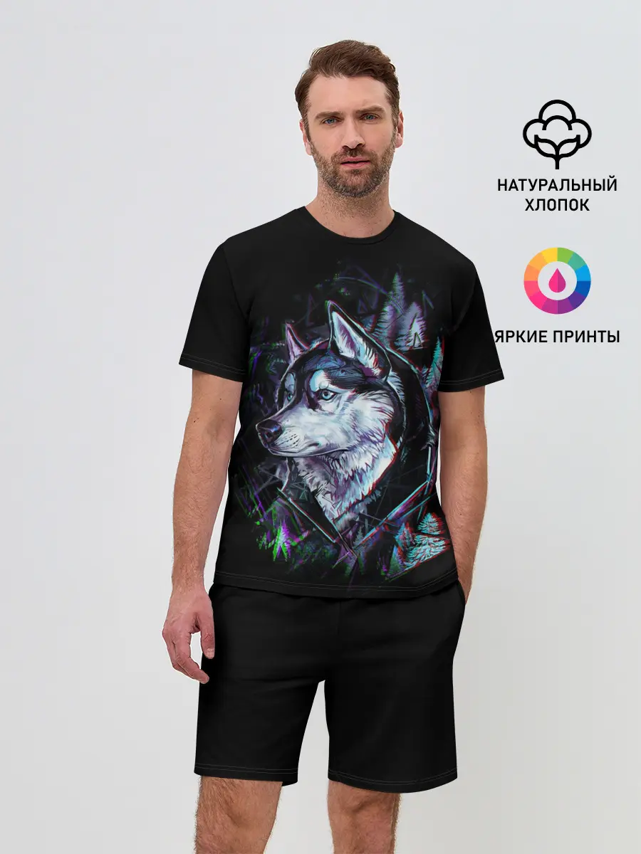 Мужской костюм с шортами / Волк