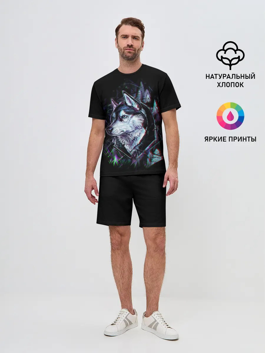 Мужской костюм с шортами / Волк