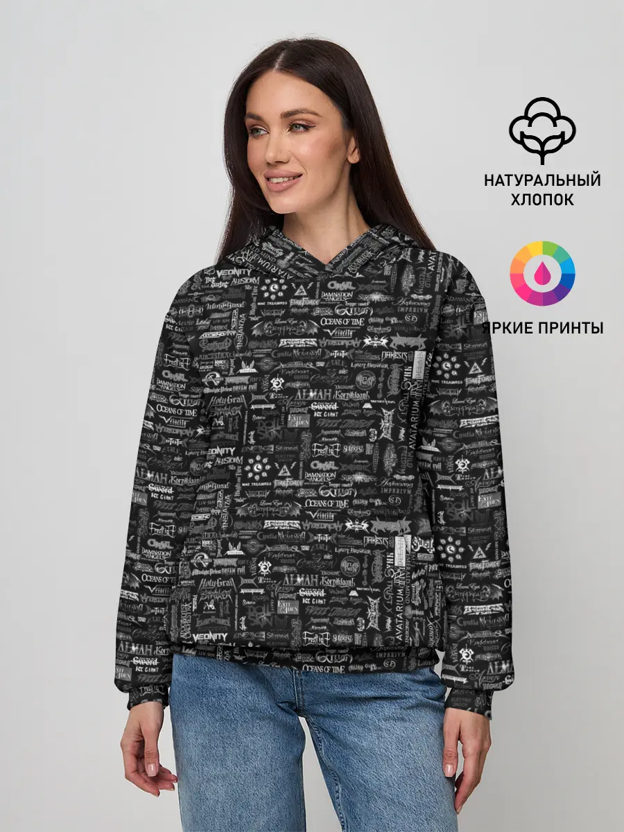 Женское худи / ЛОЛОТИПЫ РОК ГРУПП