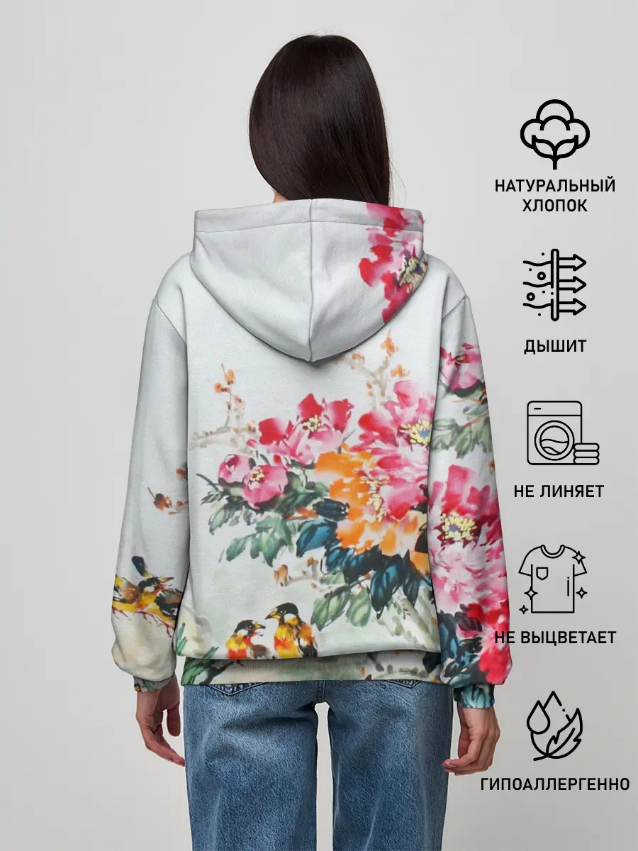 Женское худи / Японские цветы