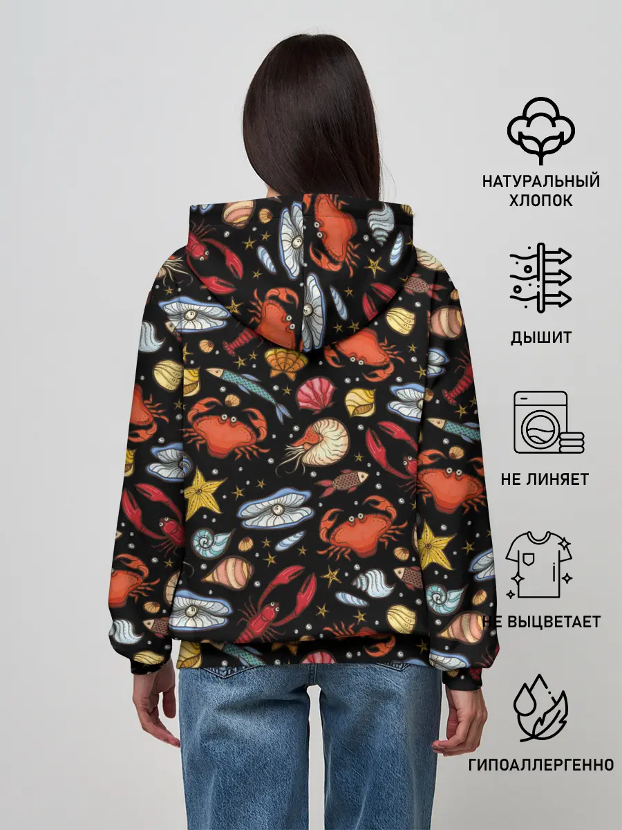 Женское худи / Морские обитатели
