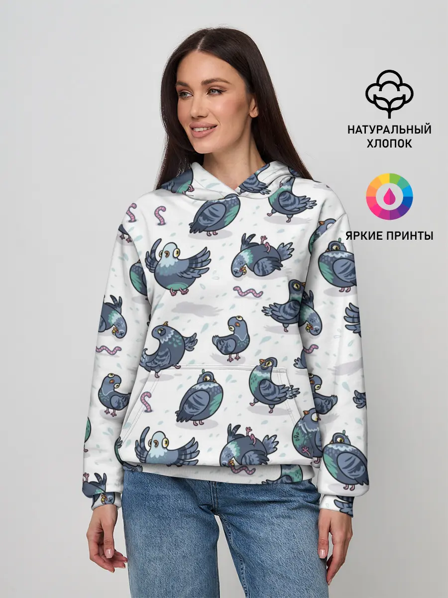 Женское худи / Голуби