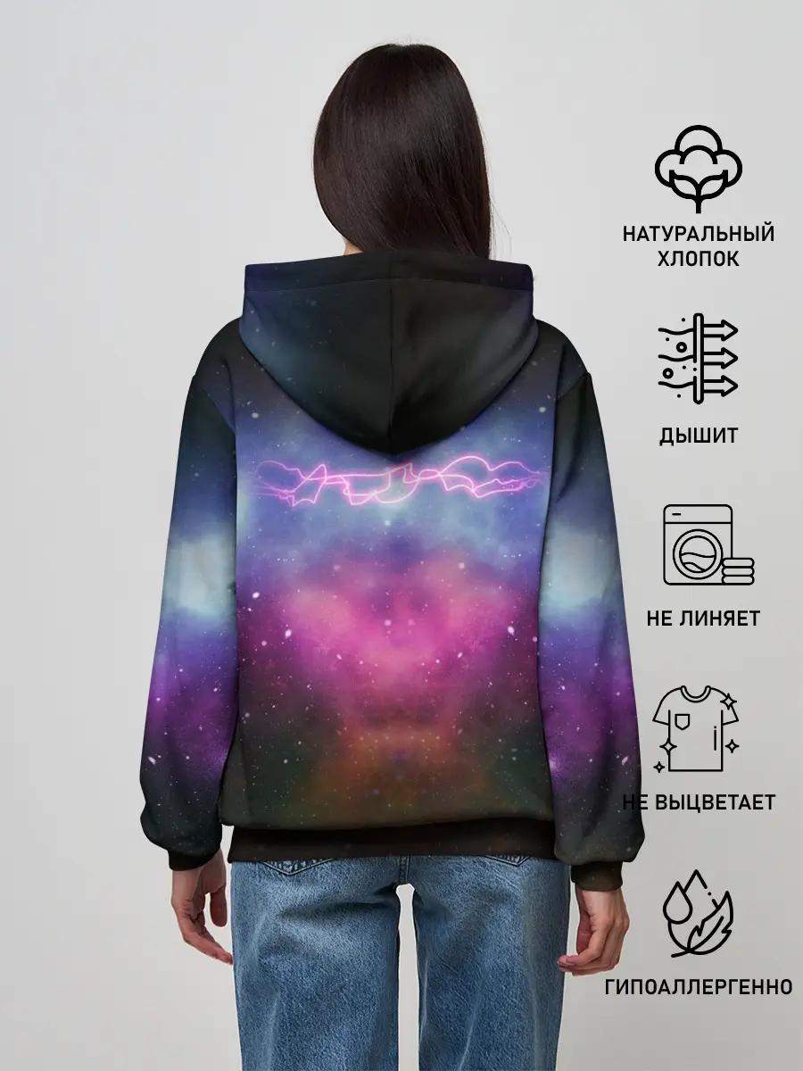 Женское худи / Кот на пицце