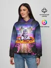 Женское худи / Кот на пицце