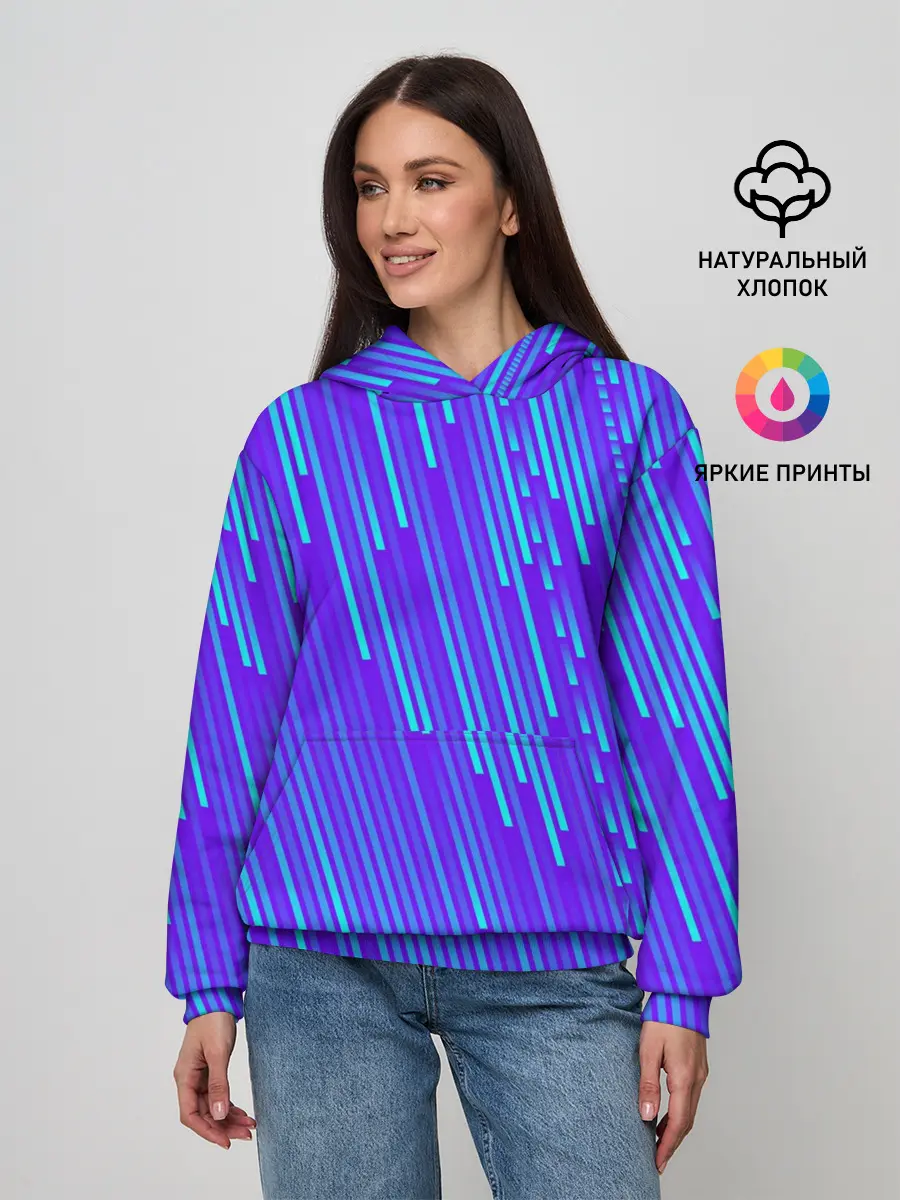 Женское худи / Неоновые Линии