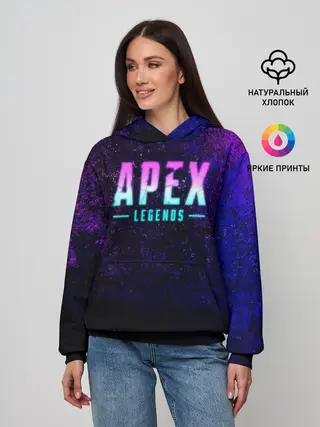 Женское худи / Apex Legends. Neon logo