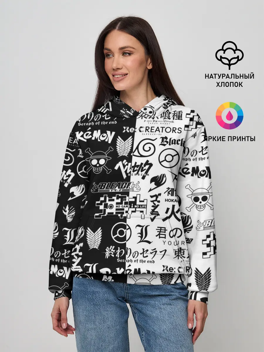 Женское худи / ЛОГОТИПЫ АНИМЕ / LOGO ANIME