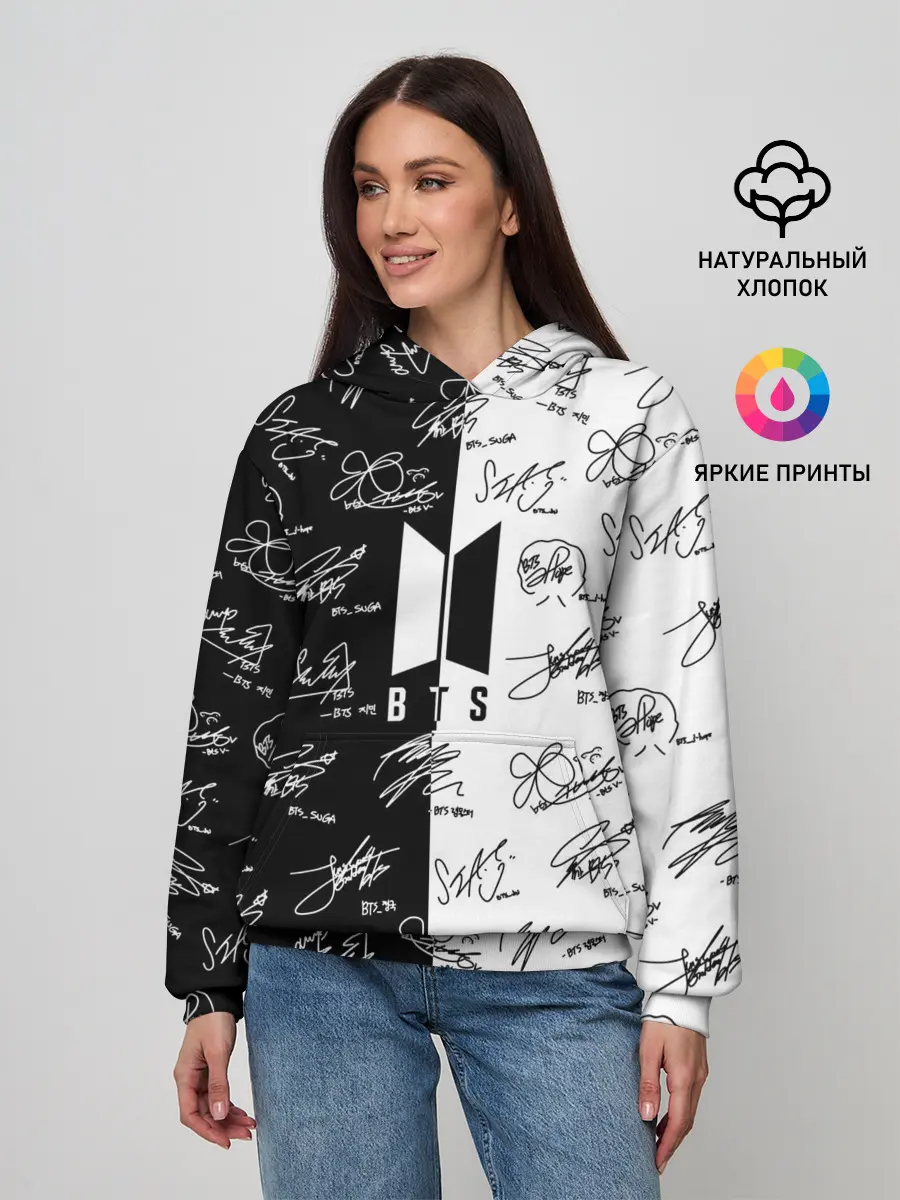 Женское худи / BTS АВТОГРАФЫ