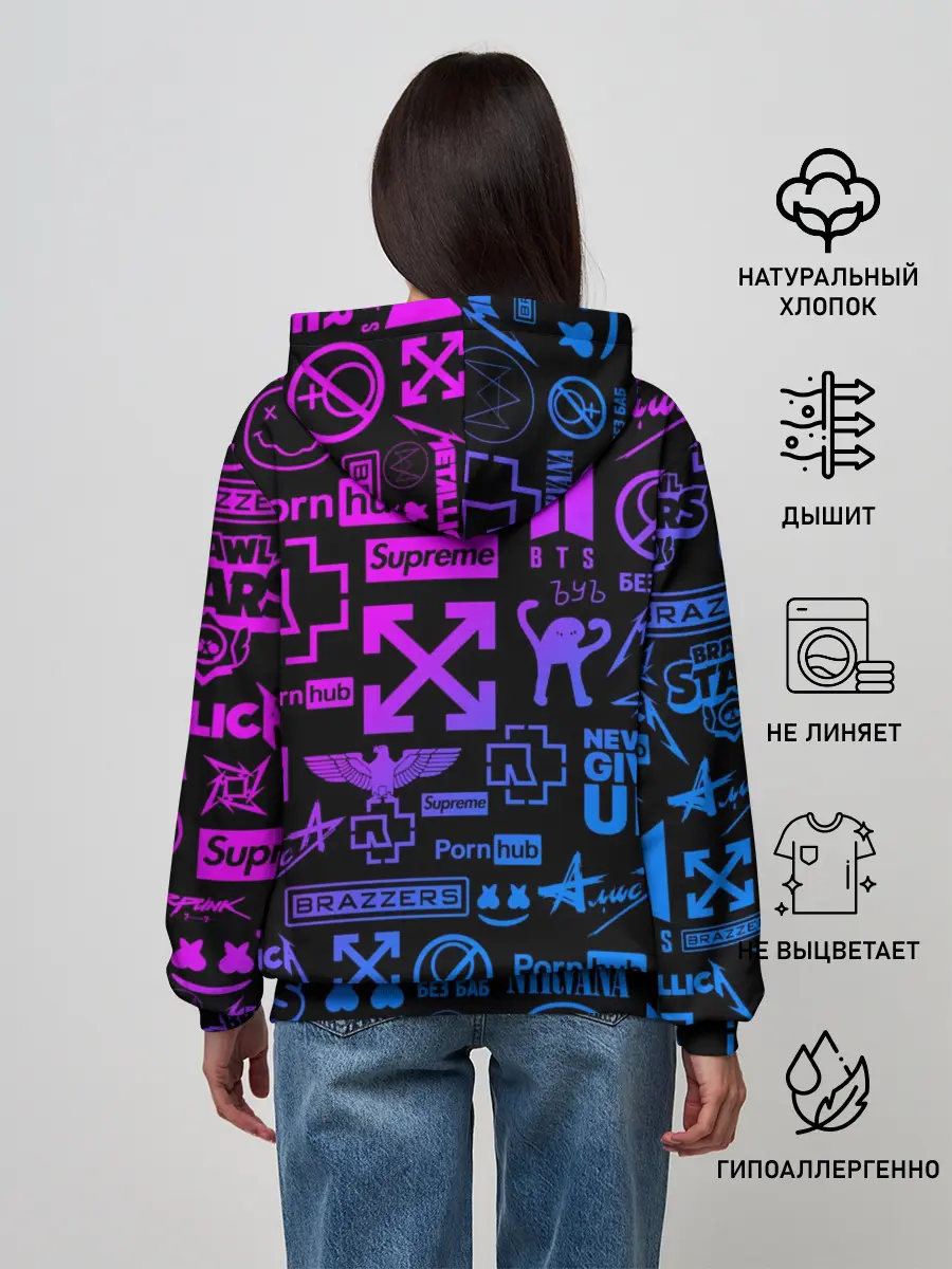 Женское худи / ЛУЧШИЕ ПРИНТЫ LOGOBOMBING