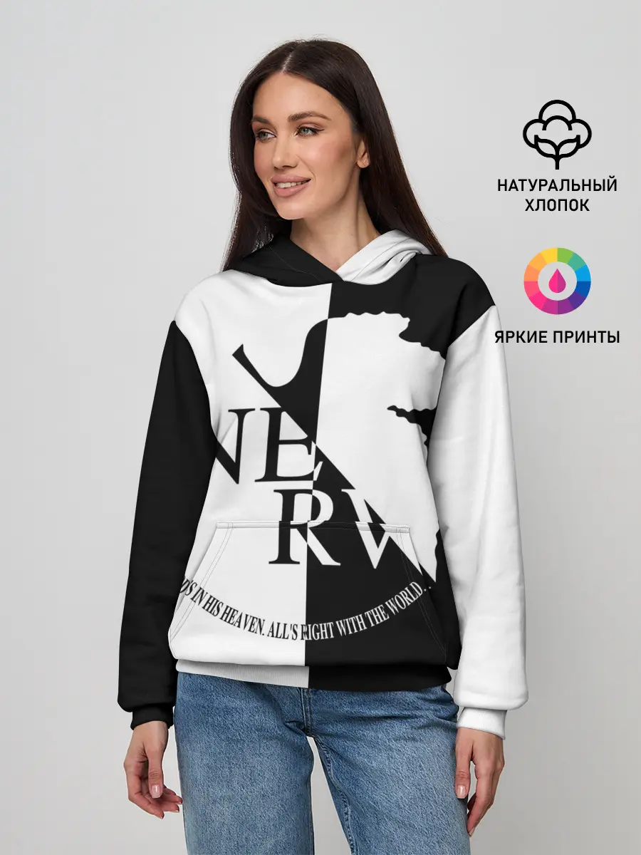 Женское худи / Nerv black and white