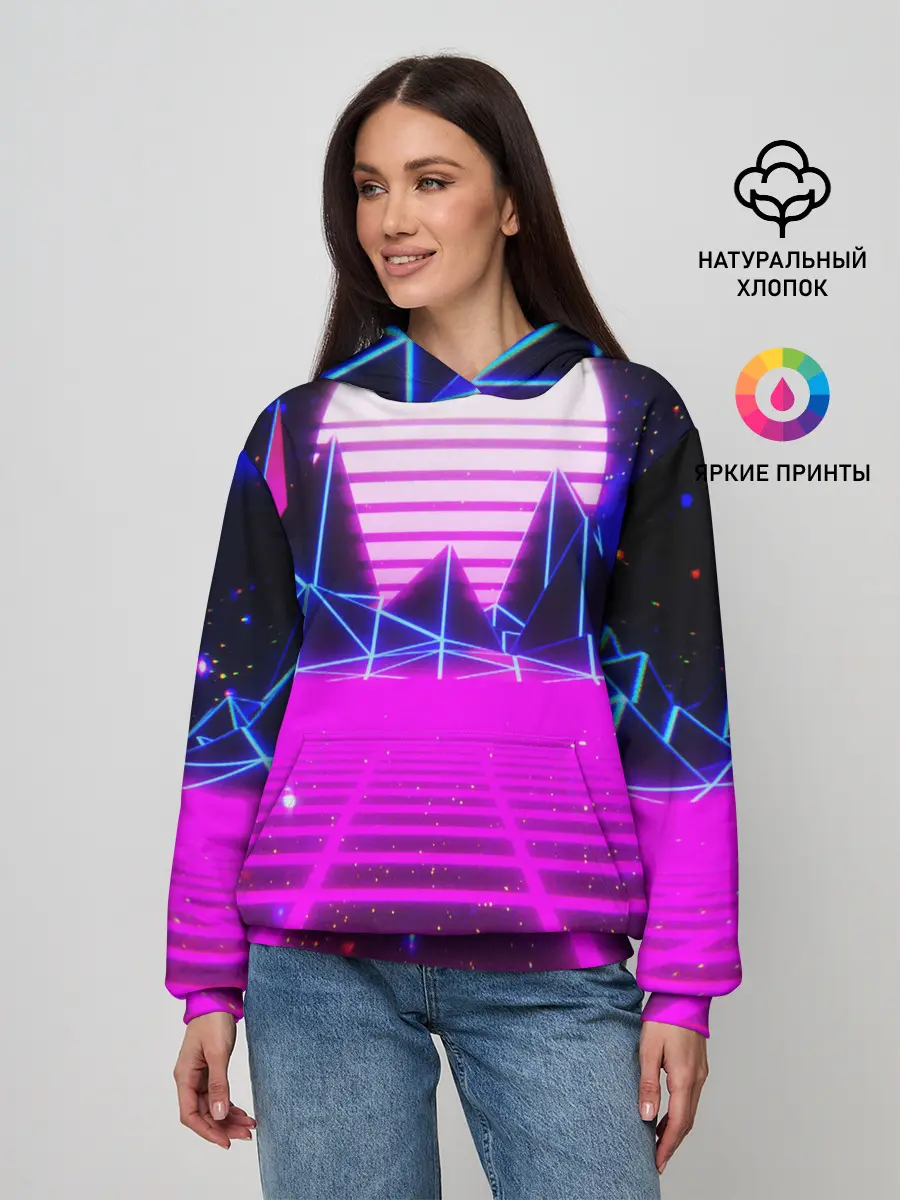 Женское худи / Ретро Стиль неон