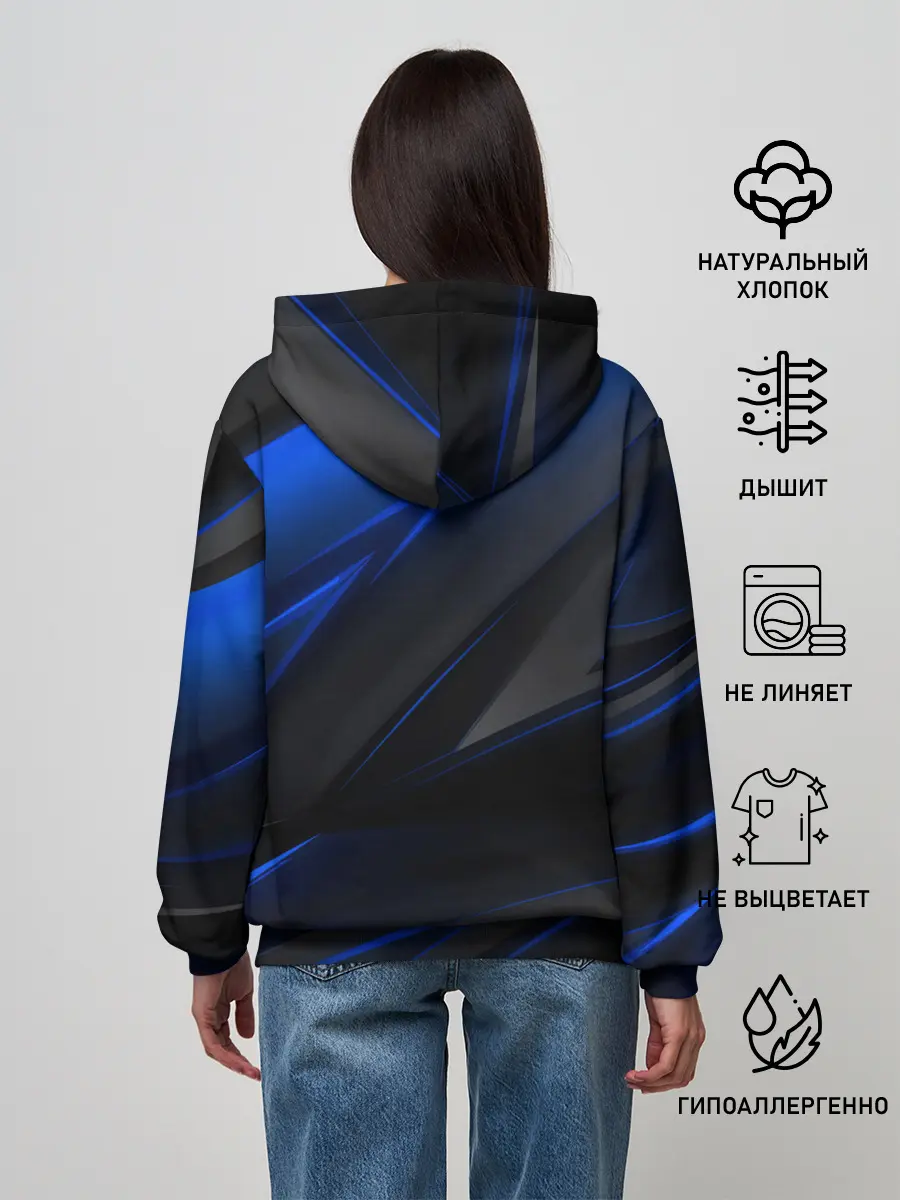 Женское худи / Blue and Black