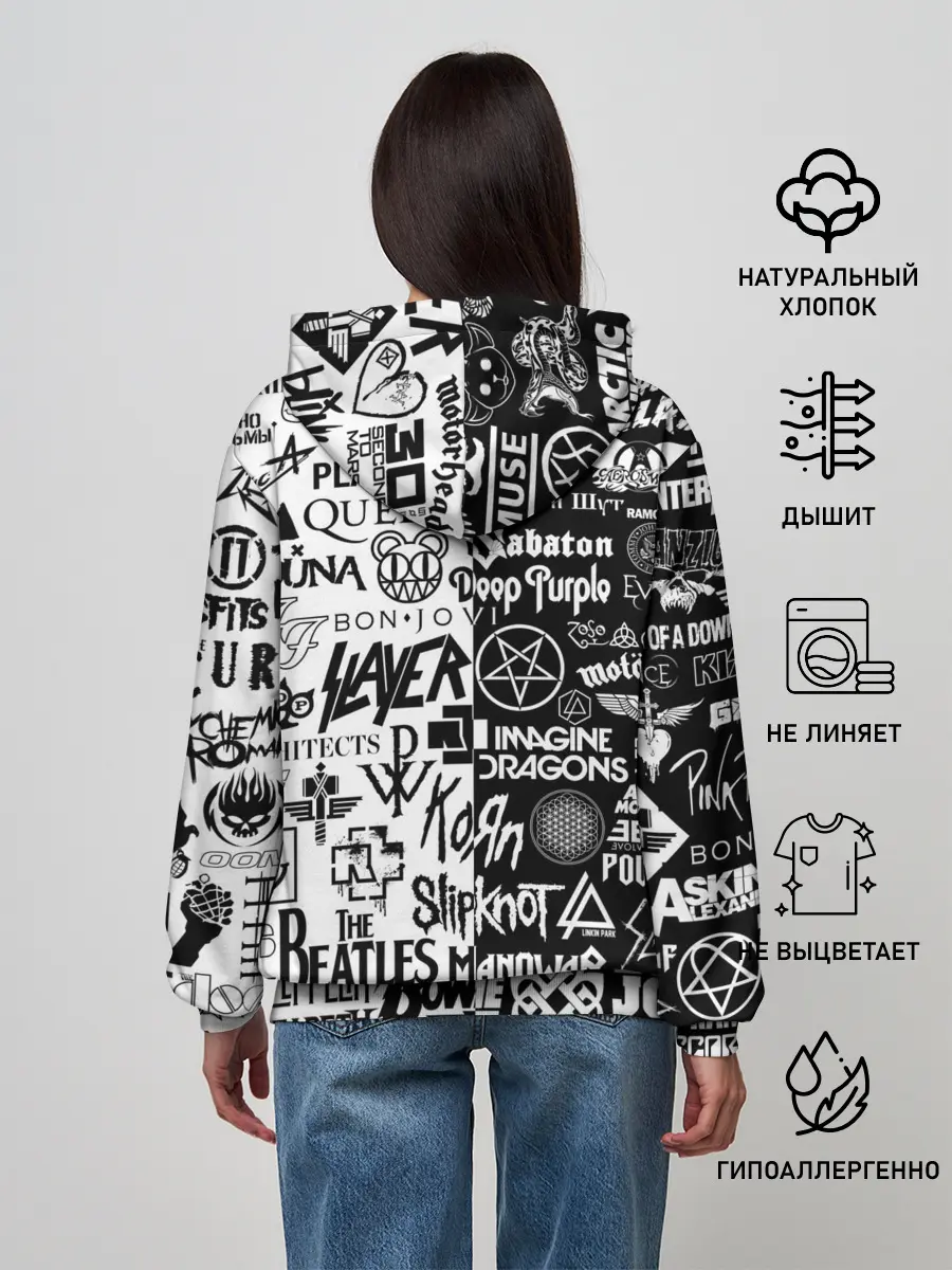 Женское худи / ЛОГОТИПЫ РОК ГРУПП