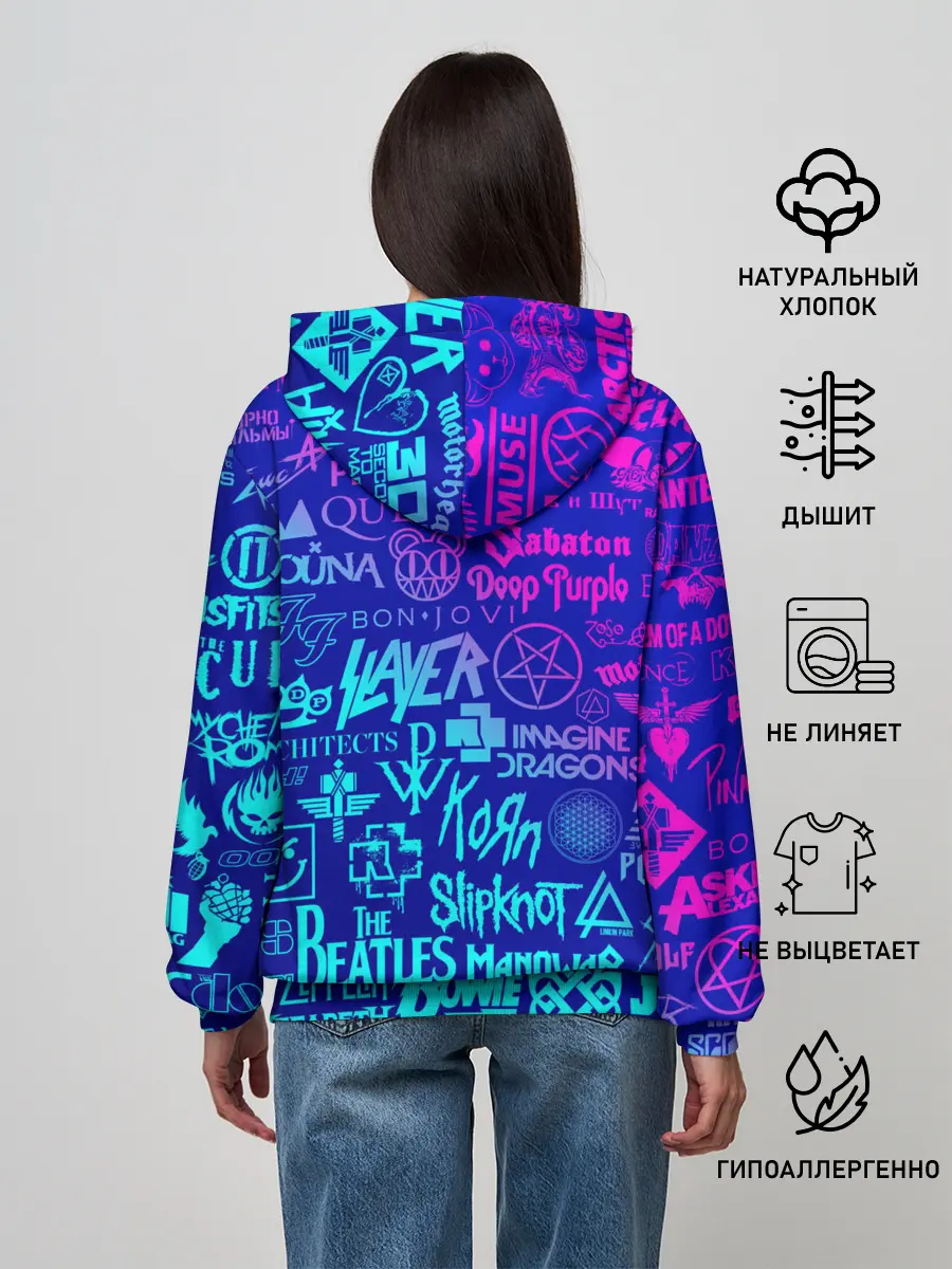 Женское худи / ЛОГОТИПЫ РОК ГРУПП