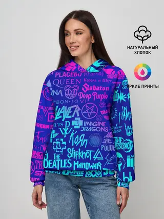 Женское худи / ЛОГОТИПЫ РОК ГРУПП