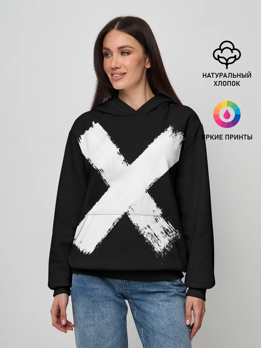 Женское худи / Белое перекрестие | Меченый