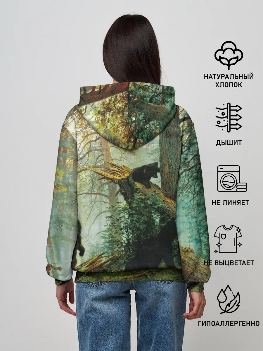 Женское худи / Утро в сосновом лесу