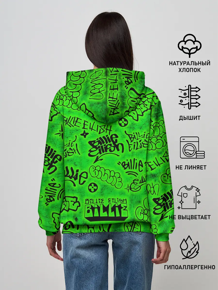 Женское худи / Billie Eilish Graffiti glow