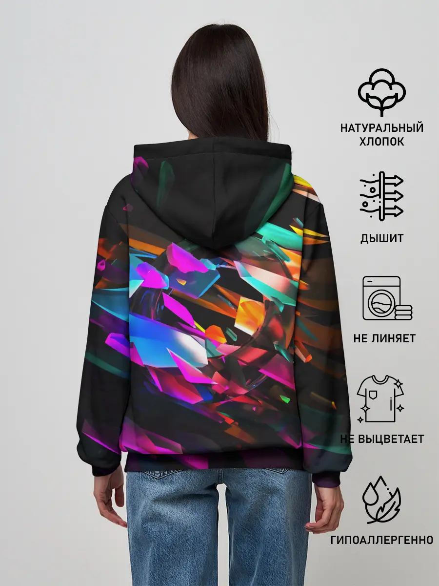 Женское худи / АБСТРАКЦИЯ НЕОНОВАЯ