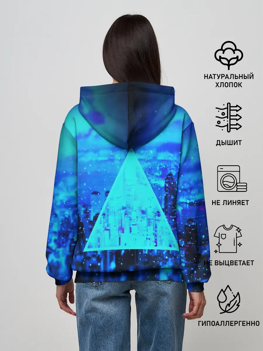 Женское худи / ГОРОД В НЕОНЕ