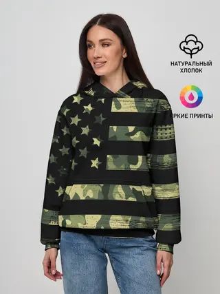 Женское худи / American Flag Camo