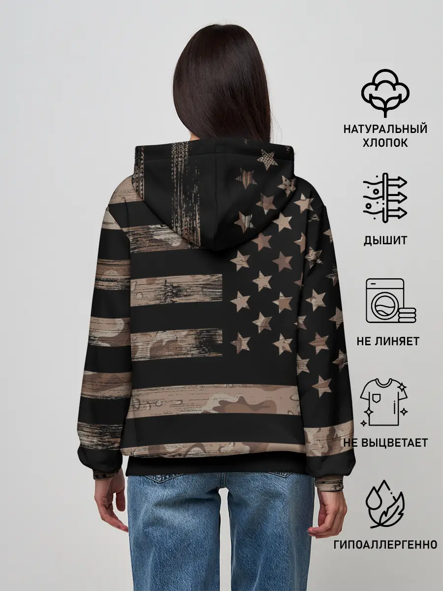 Женское худи / American Flag Camo