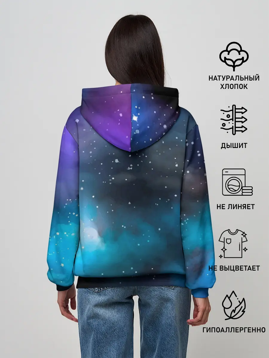 Женское худи / Рисованный Космос