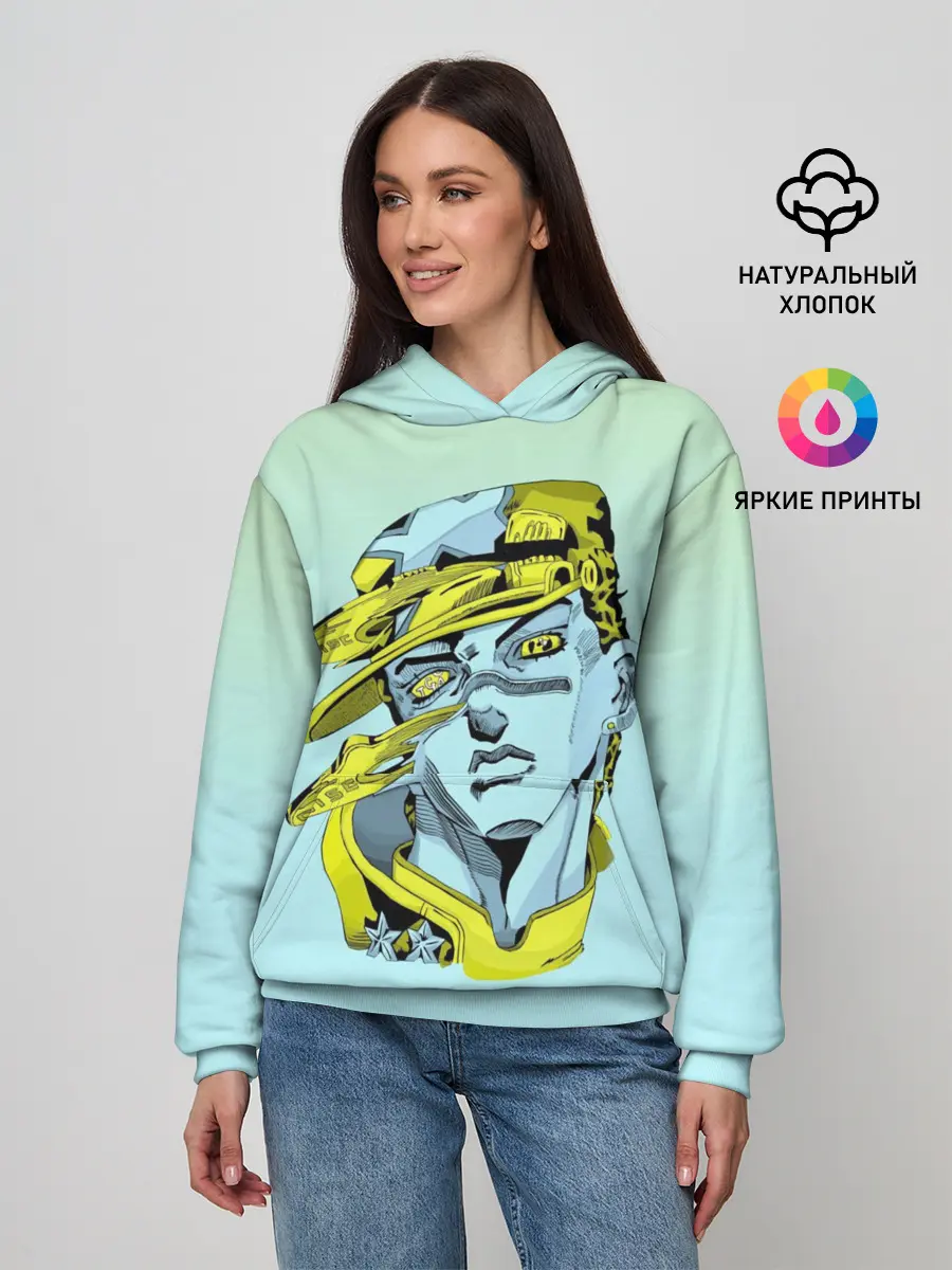 Женское худи / Дзётаро кудзе бирюза