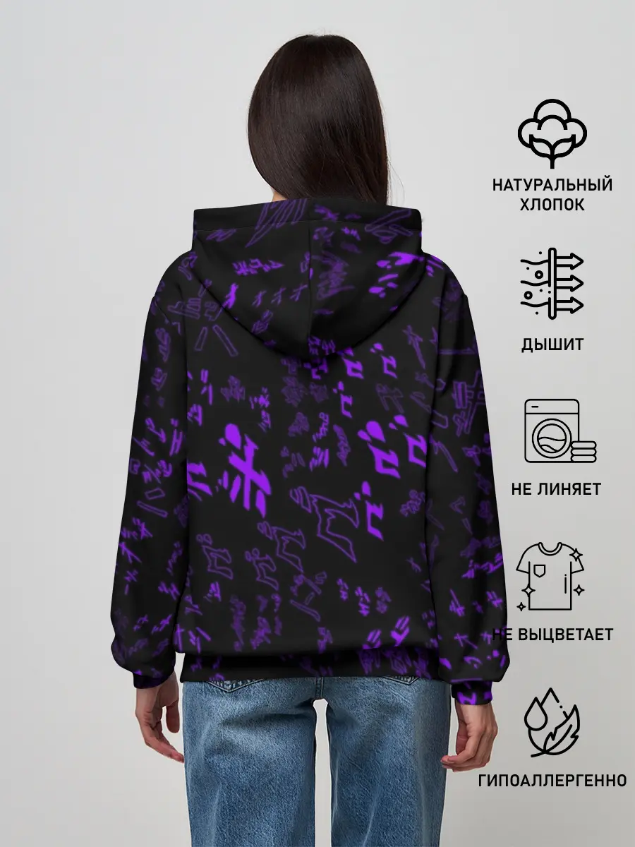 Женское худи / [JJBA] Menacing Pattern purple