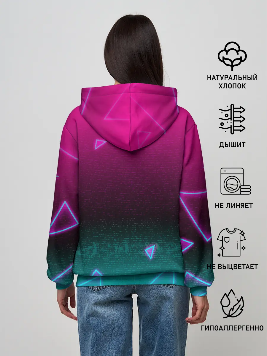 Женское худи / РЕТРО СКОРПИОН НЕОН