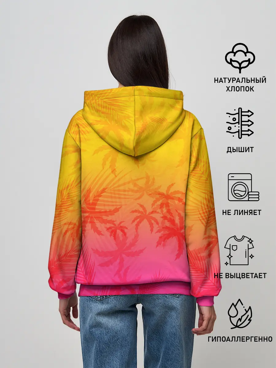 Женское худи / РЕТРО ПАЛЬМЫ