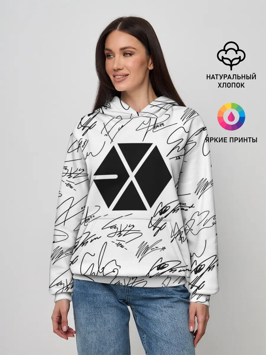 Женское худи / EXO BAND АВТОГРАФЫ