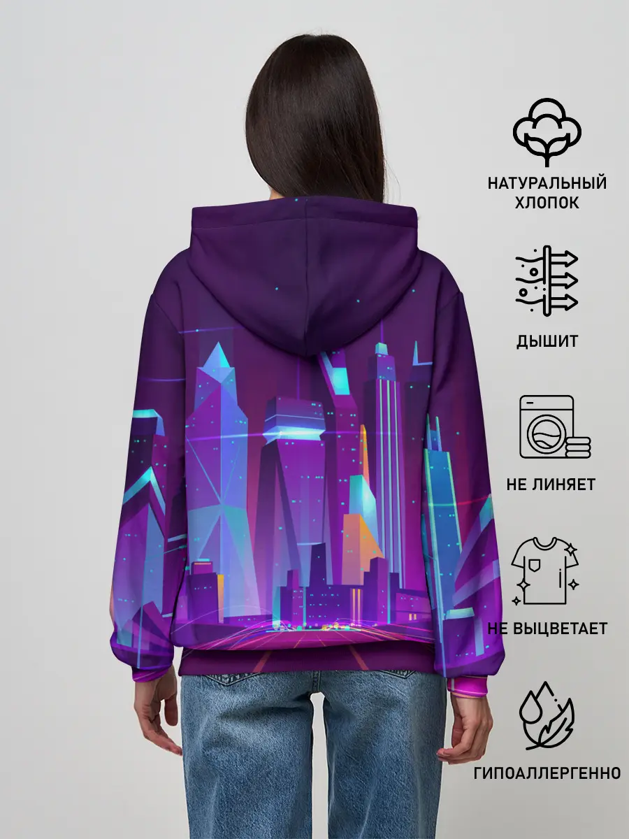 Женское худи / НЕОНОВЫЙ ГОРОД