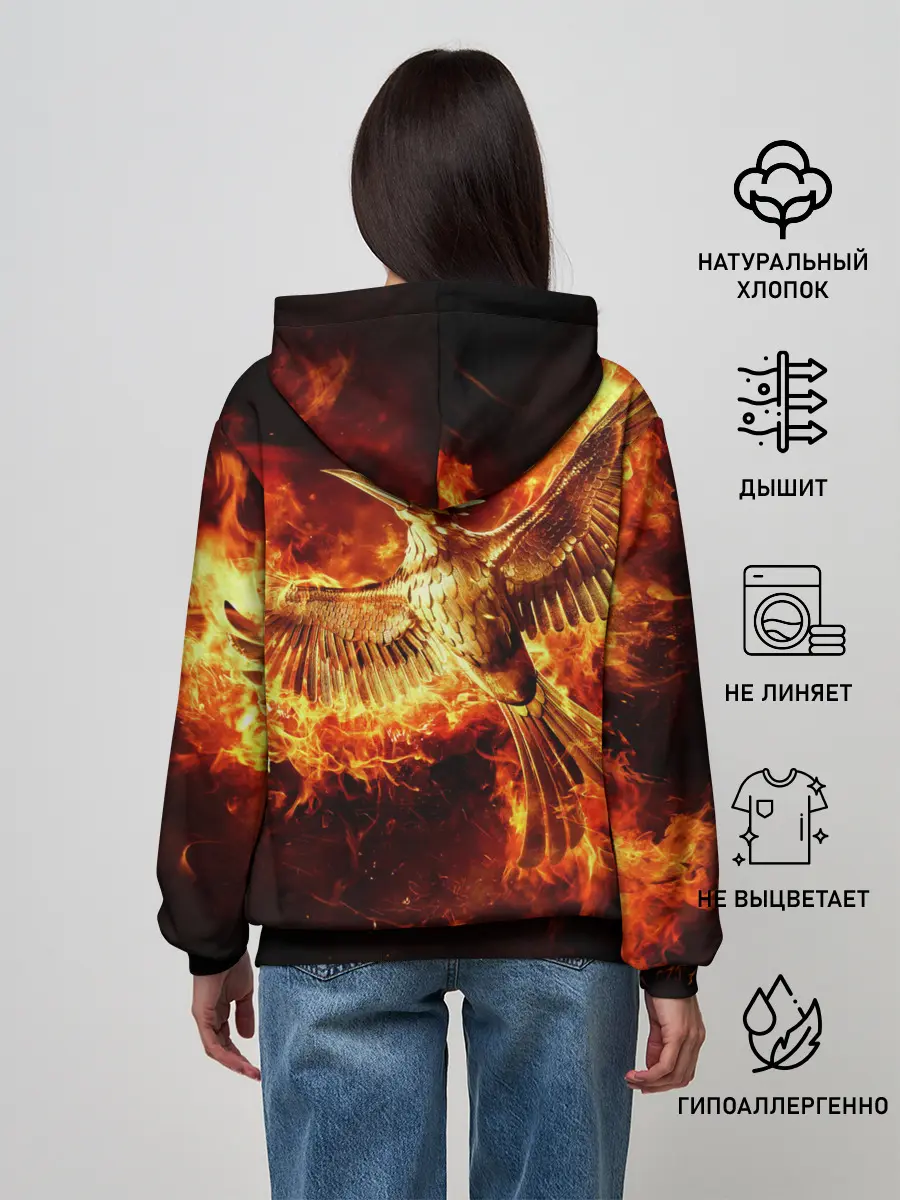 Женское худи / Феникс в огне