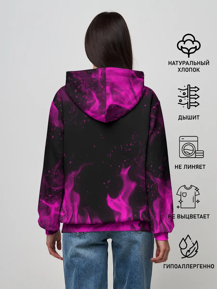 Женское худи / KILLER QUEEN розовое пламя